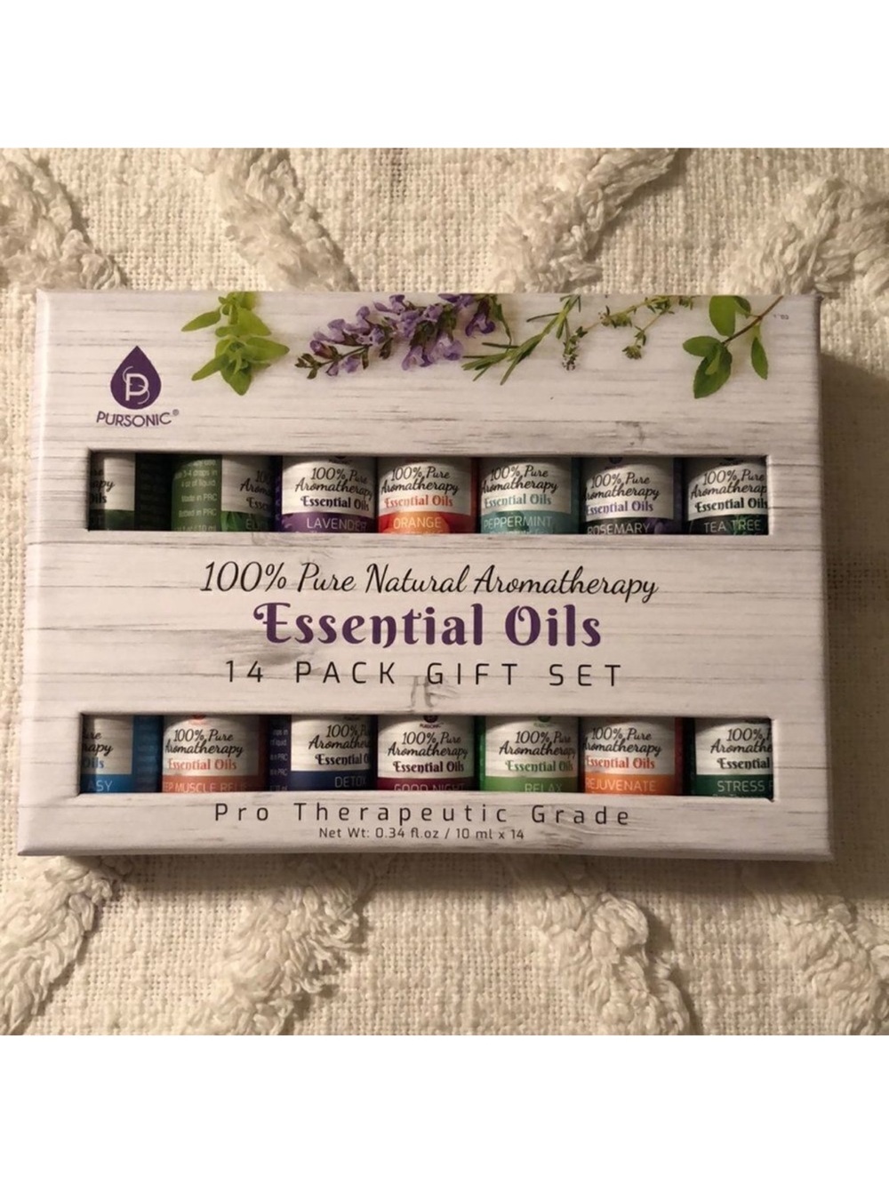 Pursonic Aromatherapy Pure & Natural Essential Oil Set of 14